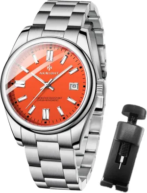 Men Watch Waterproof Stainless Steel Watch for Men Analog Chronograph Fashion Watch, Easy Read Men Dress Watch Luminous Watch Elegant Gift