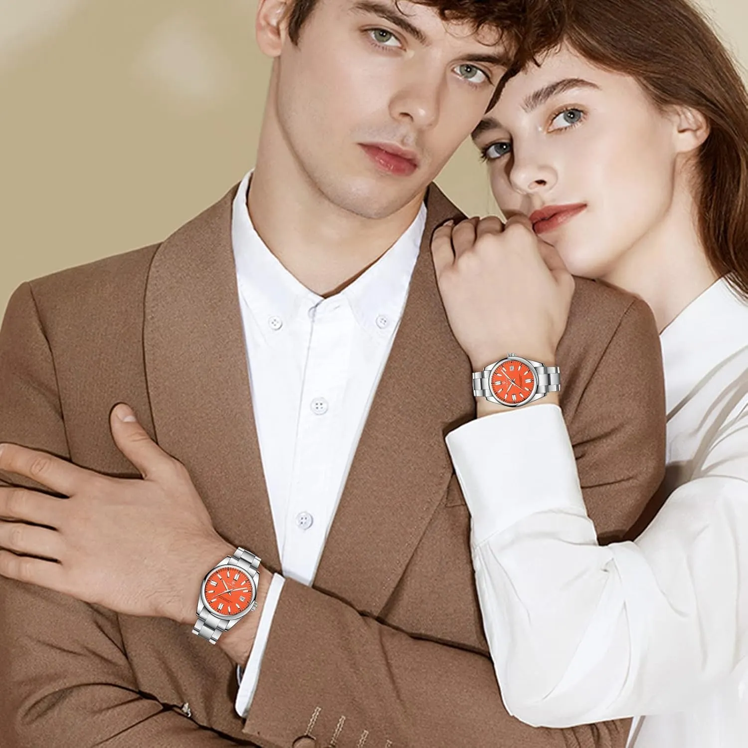 Men Watch Waterproof Stainless Steel Watch for Men Analog Chronograph Fashion Watch, Easy Read Men Dress Watch Luminous Watch Elegant Gift