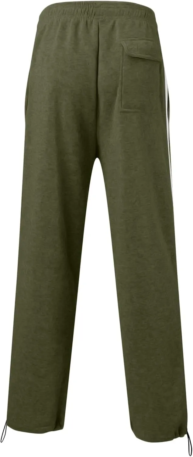 Men's Casual Cargo Relaxed Pants, Sports Fitness Pants, Elastic Drawstring Waist Lightweight Chino Pants for Man