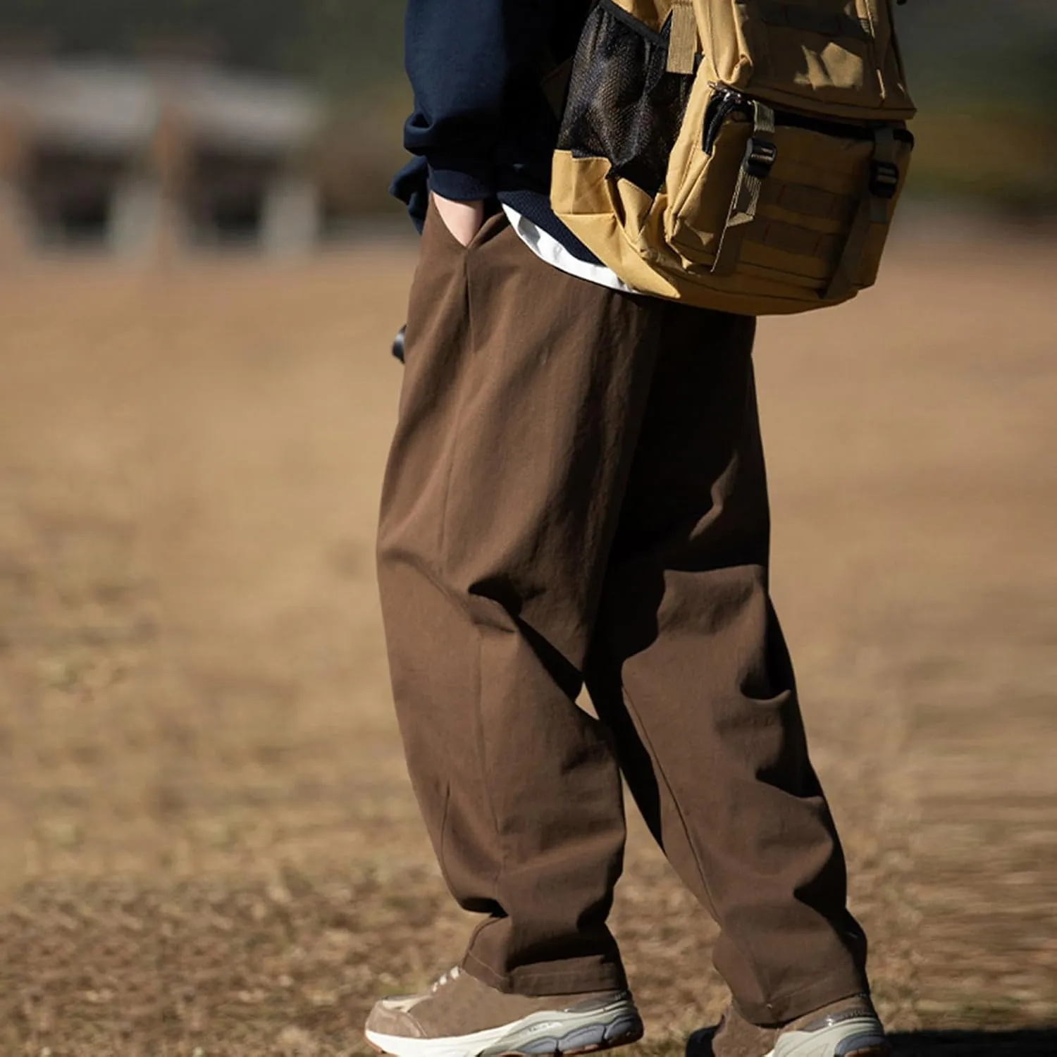 Mens Casual Pants 2024 Fashion Boho Drawstring Waist Pants Relaxed Slim Fit Streetwear Trousers with Pockets