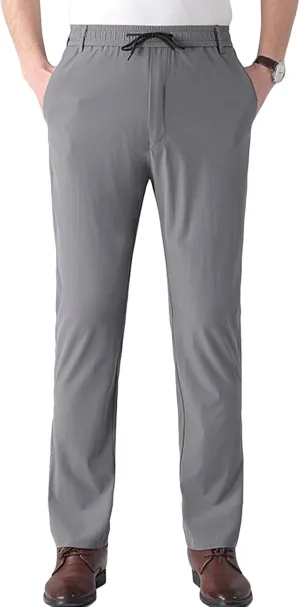 Men's Classic-Fit Wrinkle-Resistant Flat-Front Chino Pant Straight-Fit Casual Stretch Khaki Pant Relaxed Pant