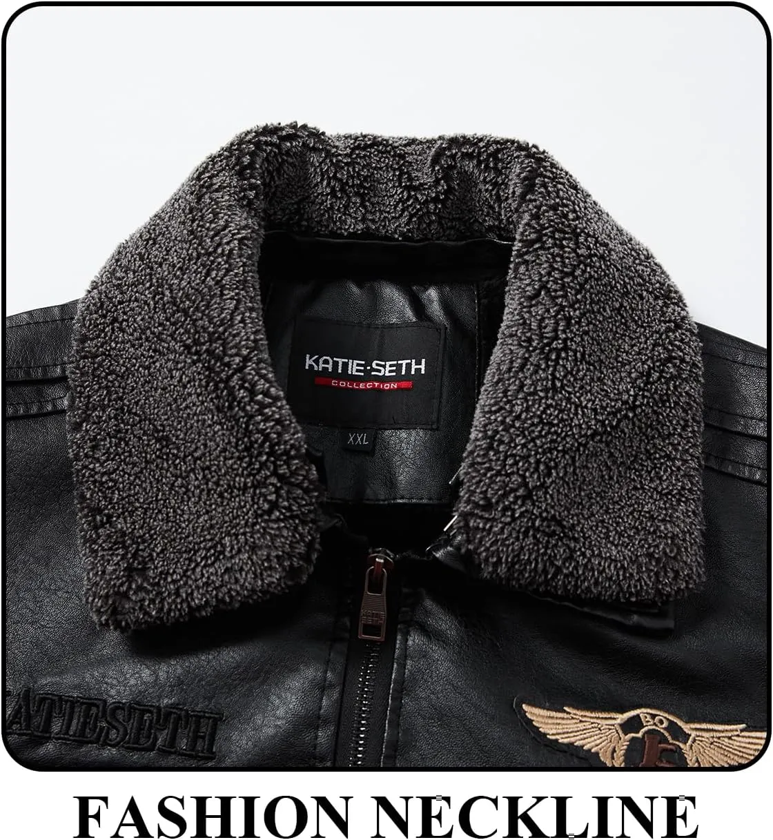 Men's Cool Bomber Pilot Leather Jacket Mens Winter Motorcycle Varsity Fleece Jackets