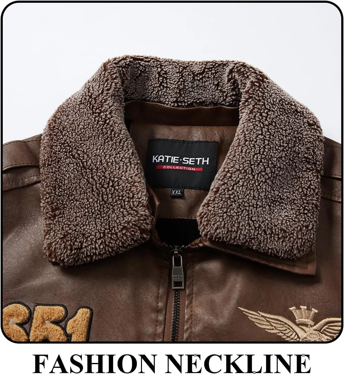 Men's Cool Bomber Pilot Leather Jacket Mens Winter Motorcycle Varsity Fleece Jackets
