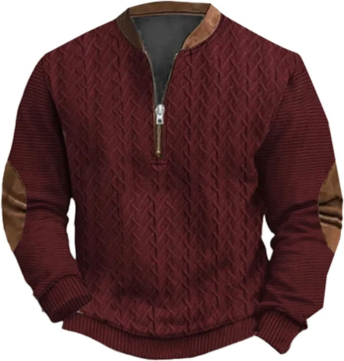 Men's Crewneck Sweatshirts Men's Casual Fashion Loose 3D Printed Zipper Long Casual V Neck Slim Fit Pullover T-Shirt