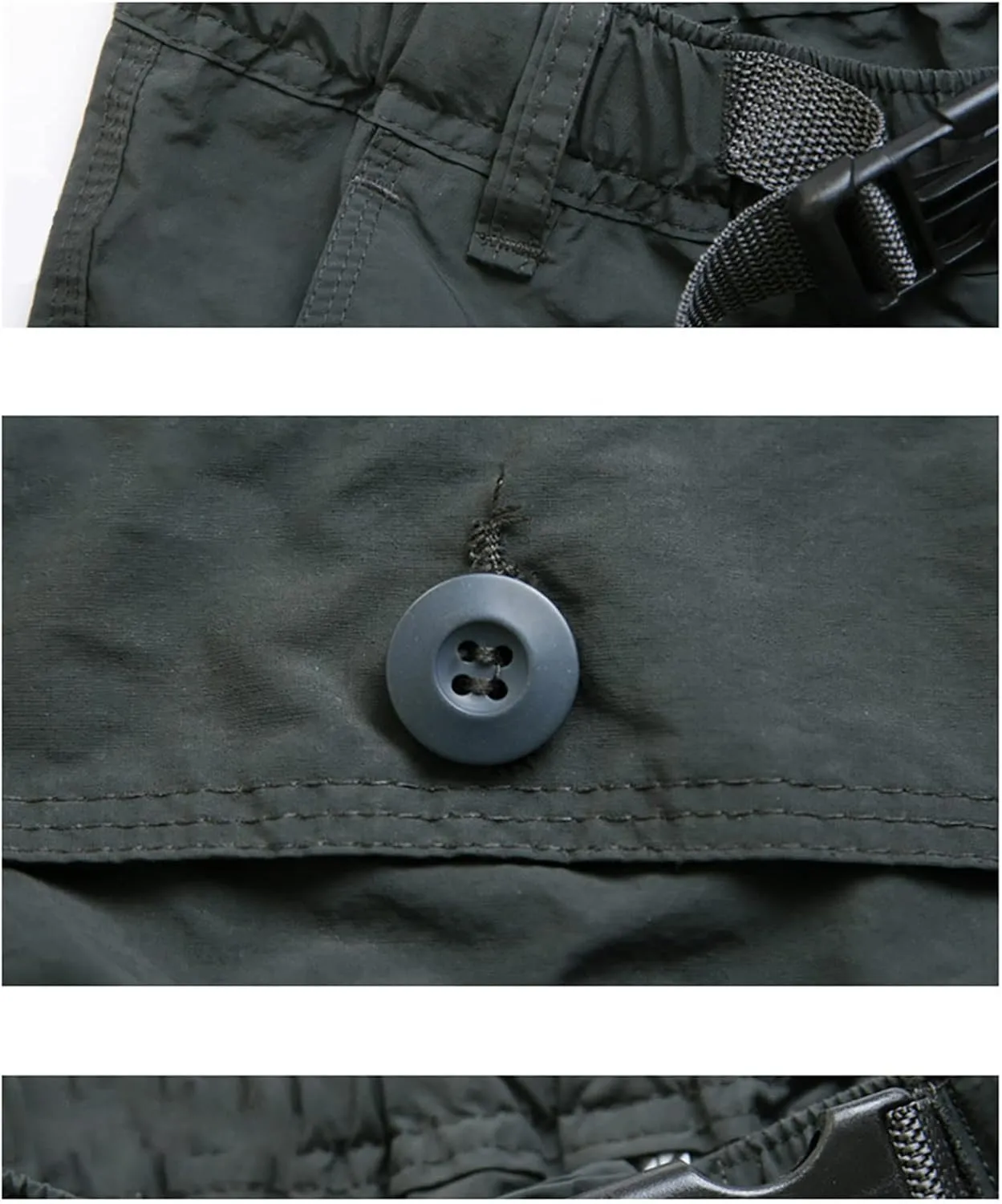 Mens Hiking Cargo Pants Convertible Zip Off Shorts Fishing Safari Pants Outdoor Travel Trousers with Multi Pockets