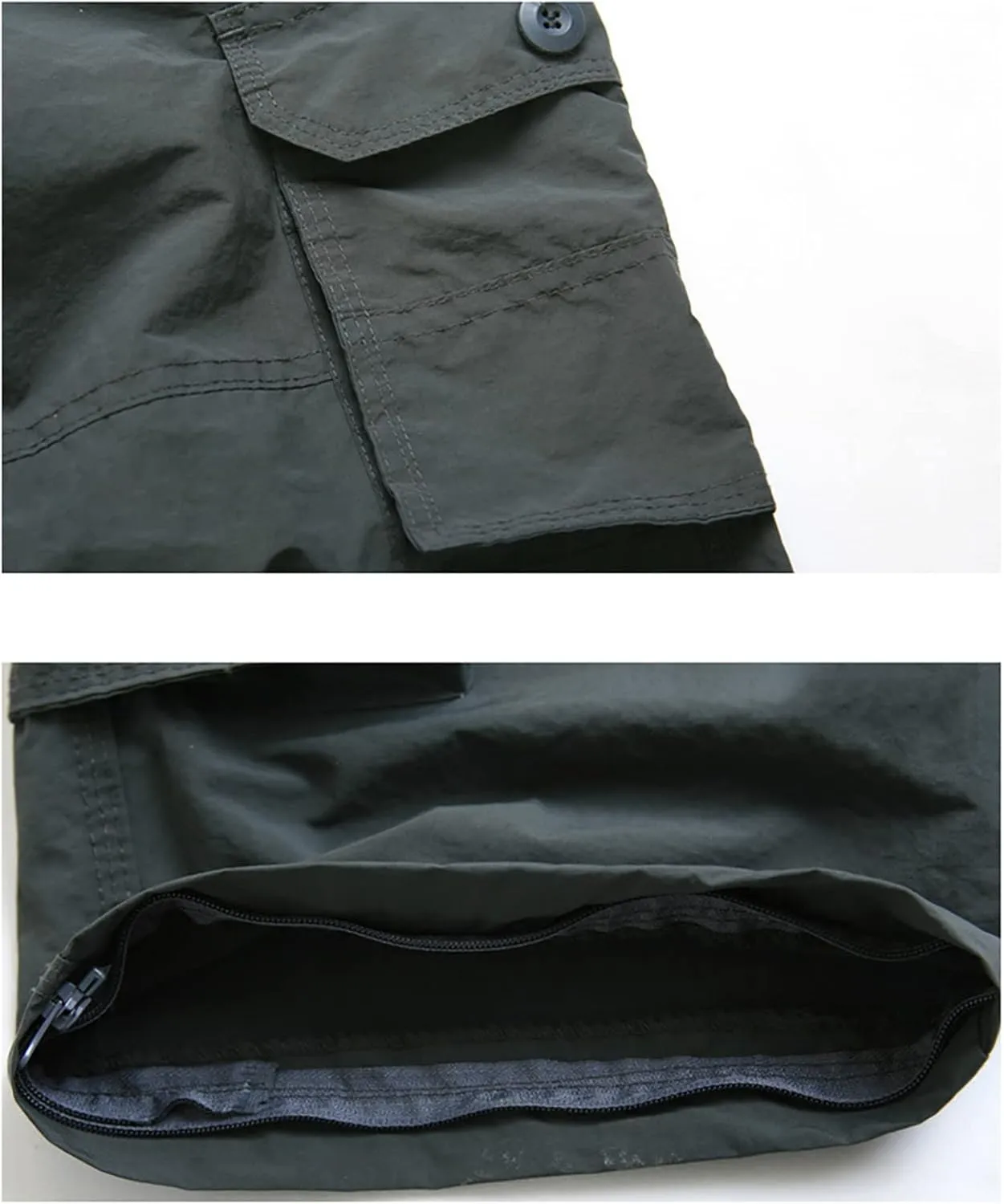 Mens Hiking Cargo Pants Convertible Zip Off Shorts Fishing Safari Pants Outdoor Travel Trousers with Multi Pockets