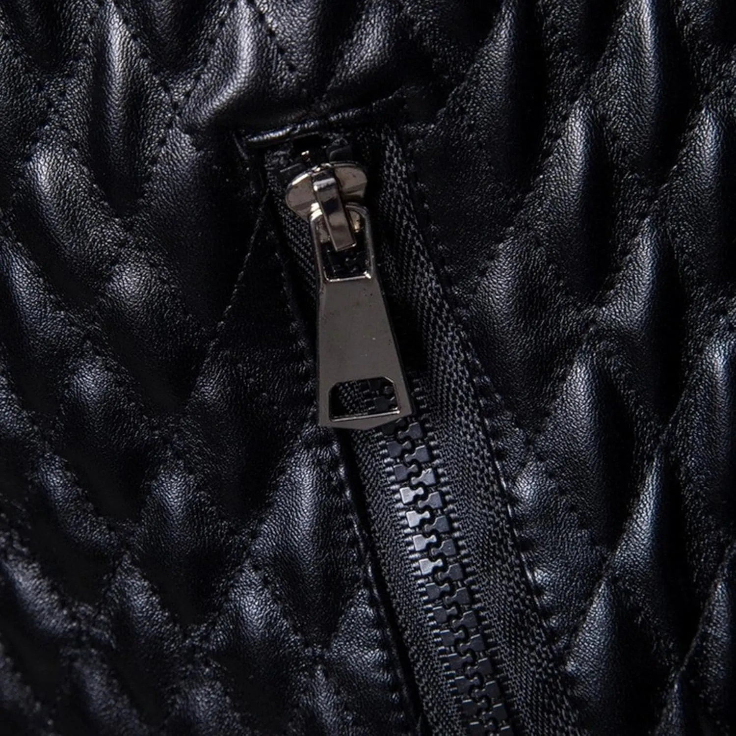 Men's Pocket Leather Jacket Stand Collar Motorcycle Leathers Coat Zip-Up Biker Bomber Jackets