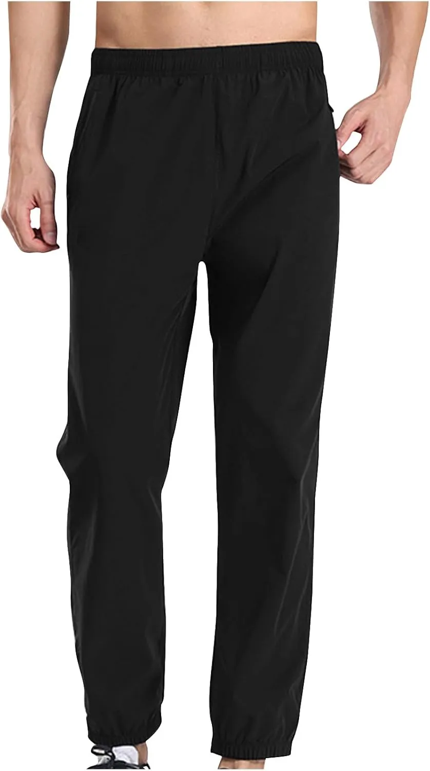Men's Relaxed Lounge Pants Outdoor Work Pant Straight Leg Ninth Pant Oversized Elastic Waist Pants Gym Jogger Pants