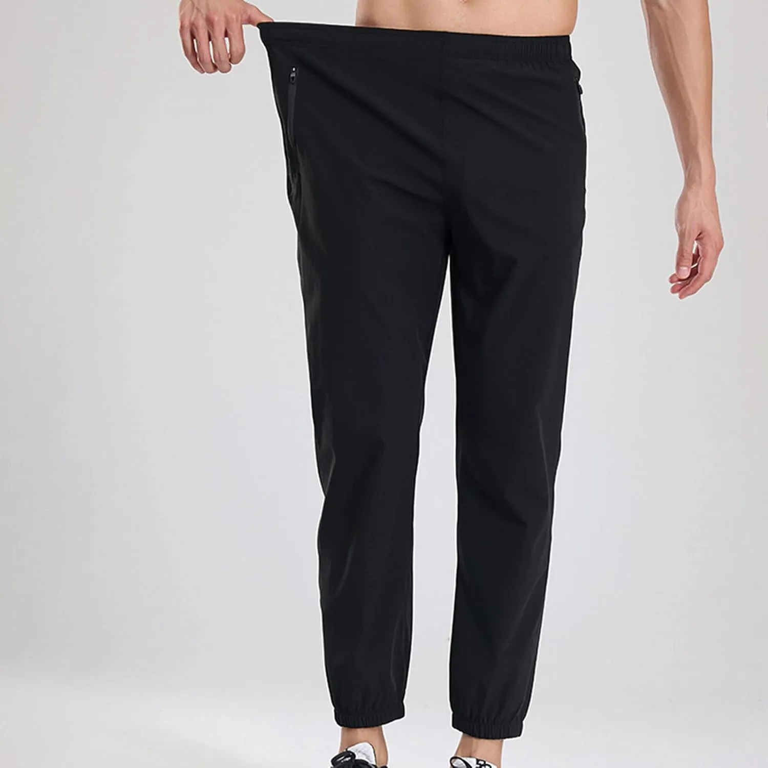 Men's Relaxed Lounge Pants Outdoor Work Pant Straight Leg Ninth Pant Oversized Elastic Waist Pants Gym Jogger Pants