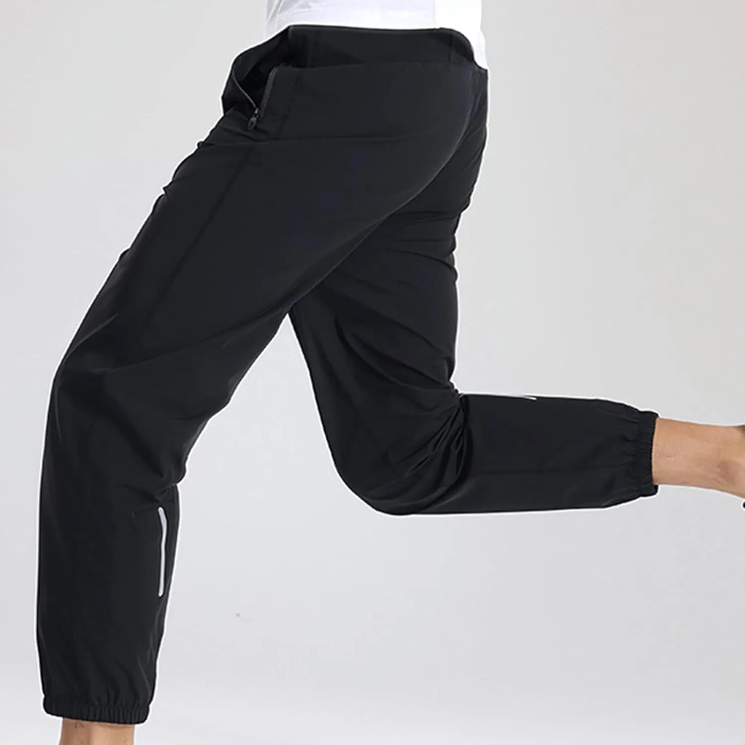 Men's Relaxed Lounge Pants Outdoor Work Pant Straight Leg Ninth Pant Oversized Elastic Waist Pants Gym Jogger Pants