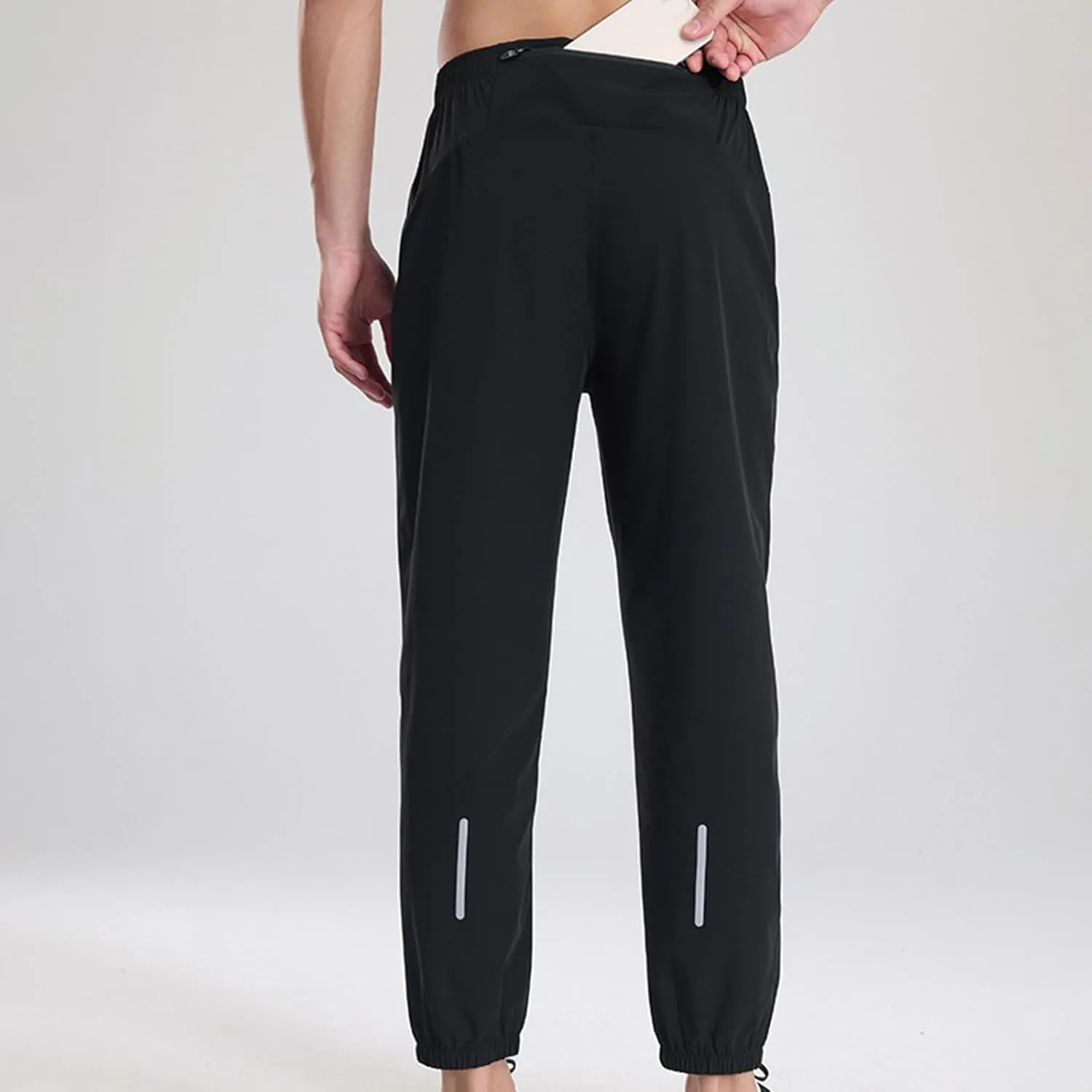 Men's Relaxed Lounge Pants Outdoor Work Pant Straight Leg Ninth Pant Oversized Elastic Waist Pants Gym Jogger Pants