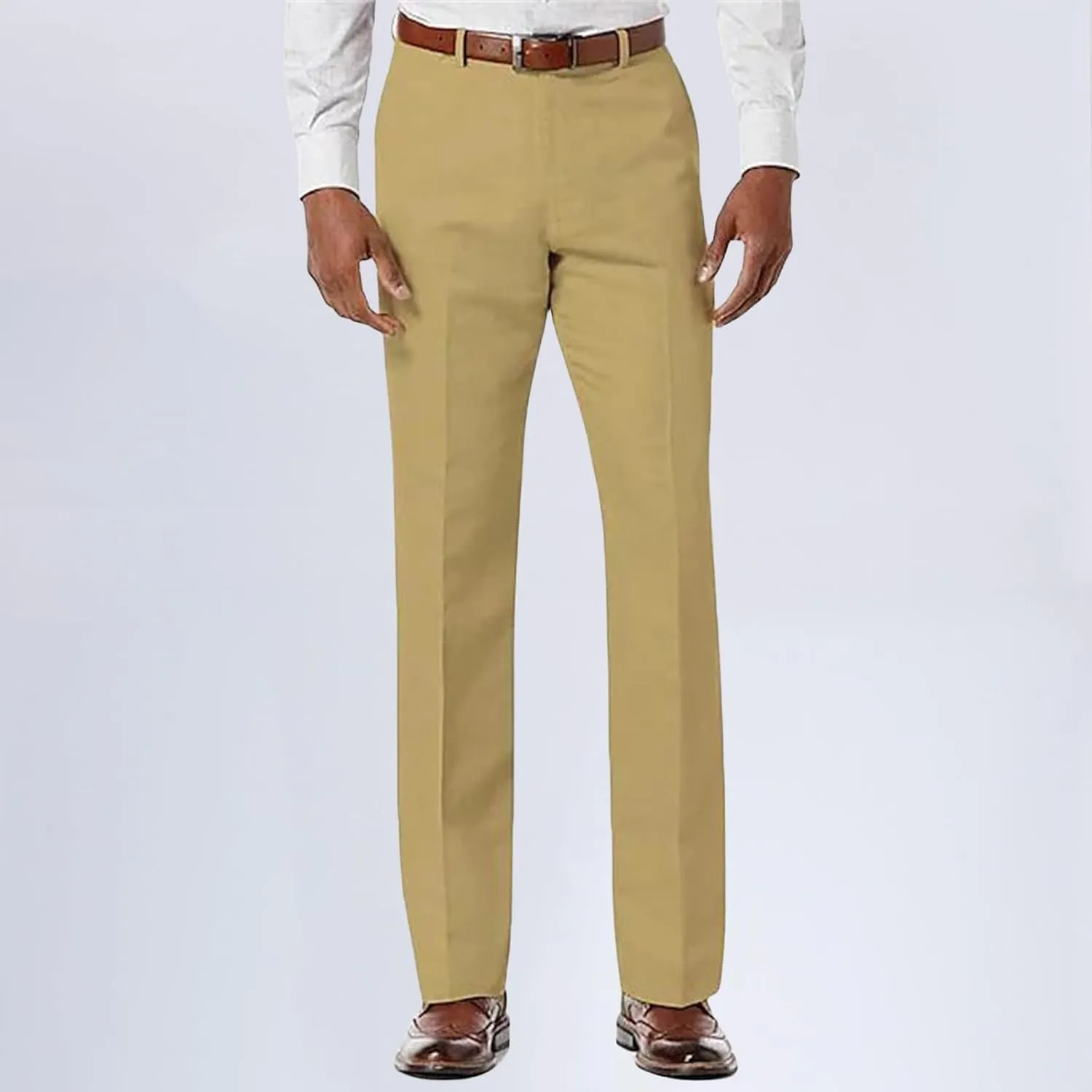 Mens Slim Fit Dress Pants Business Casual Golf Chino Pants Stretch Pleated Slacks Relaxed Work Suit Pants Trousers