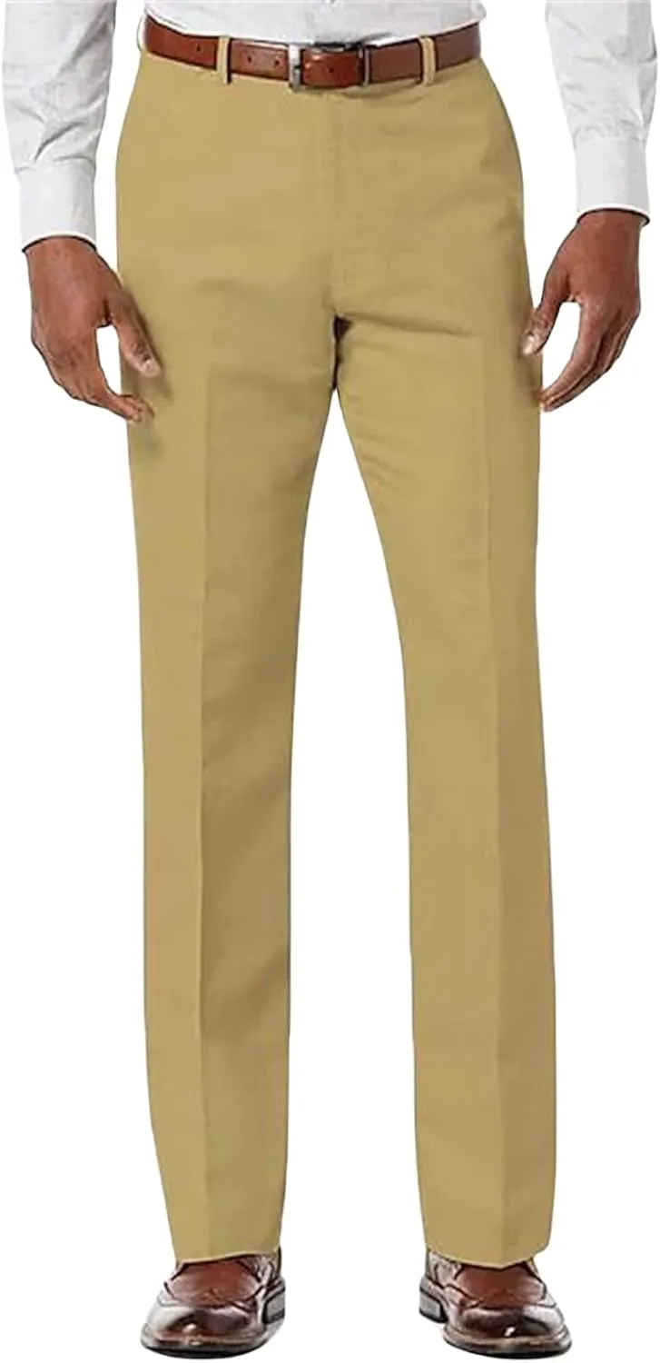 Mens Slim Fit Dress Pants Business Casual Golf Chino Pants Stretch Pleated Slacks Relaxed Work Suit Pants Trousers