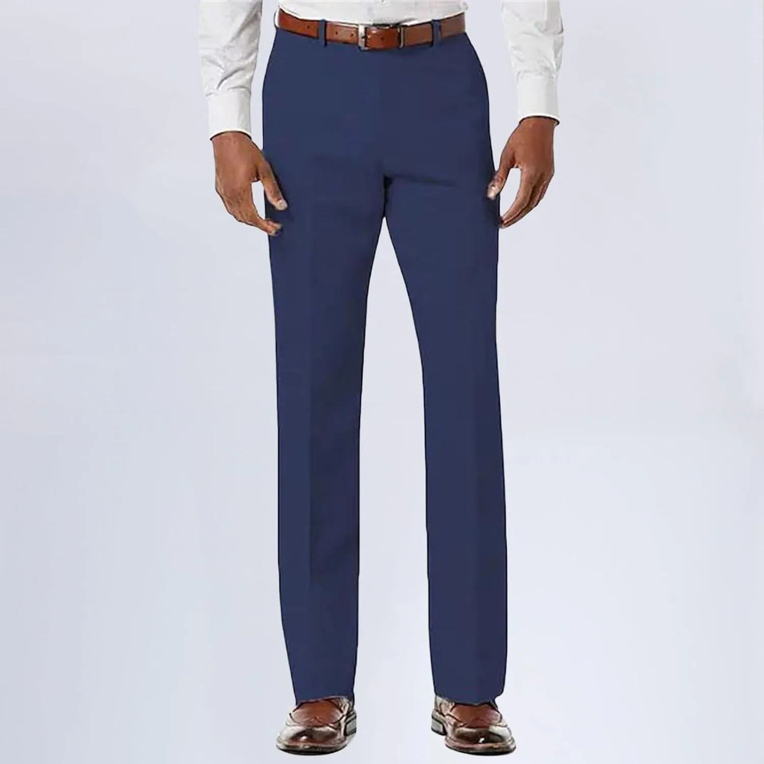 Mens Slim Fit Dress Pants Business Casual Golf Chino Pants Stretch Pleated Slacks Relaxed Work Suit Pants Trousers