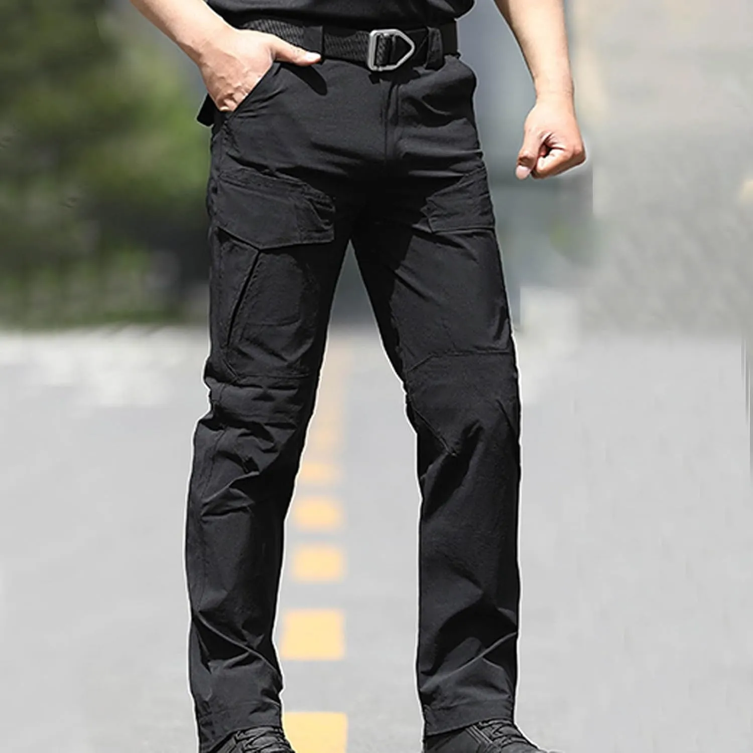 Men's Tactical Pants Waterproof Ripstop Cargo Pants Outdoor Hiking Work Pants with Multi Pockets