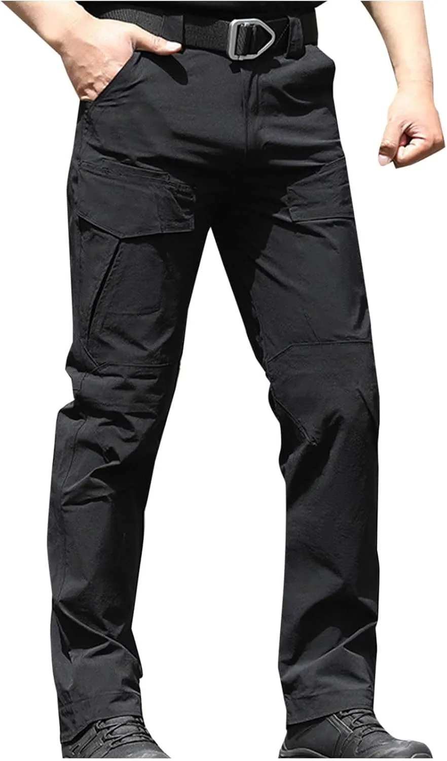 Men's Tactical Pants Waterproof Ripstop Cargo Pants Outdoor Hiking Work Pants with Multi Pockets
