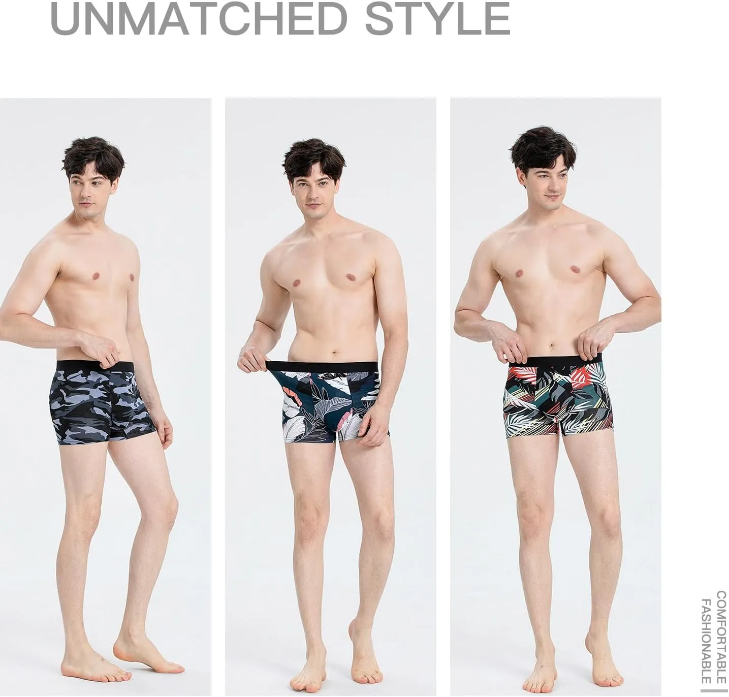 Men's Underwear Boxer Briefs Bamboo Viscose Trunks Soft Comfortable Multipack