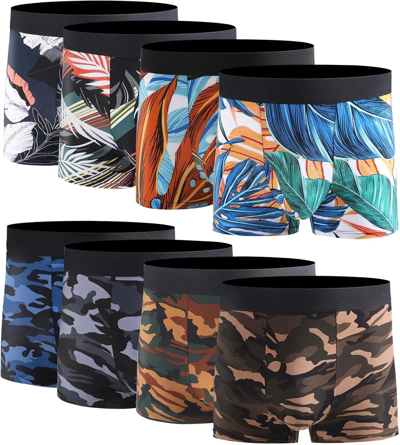 Men's Underwear Boxer Briefs Bamboo Viscose Trunks Soft Comfortable Multipack