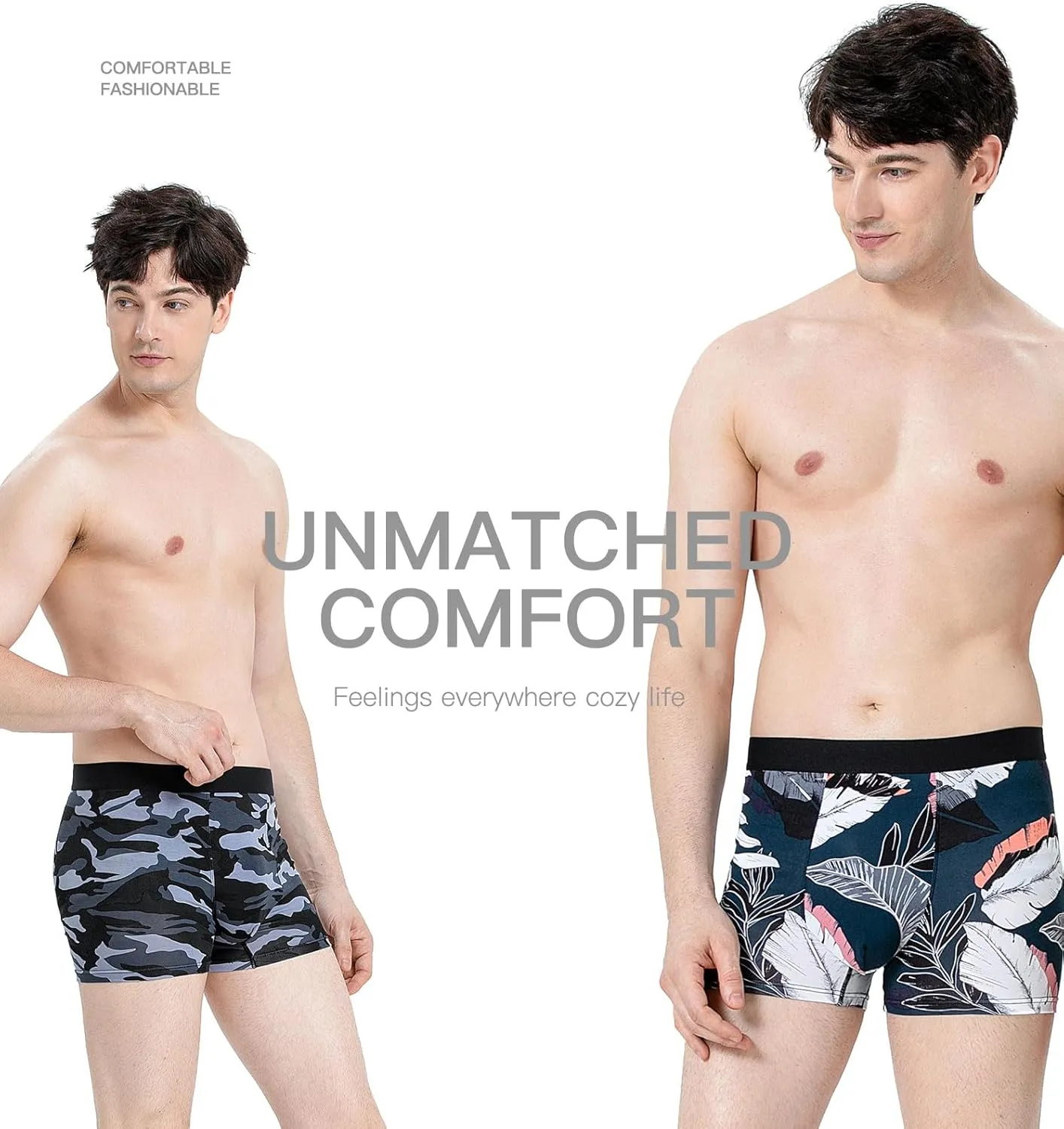Men's Underwear Boxer Briefs Bamboo Viscose Trunks Soft Comfortable Multipack