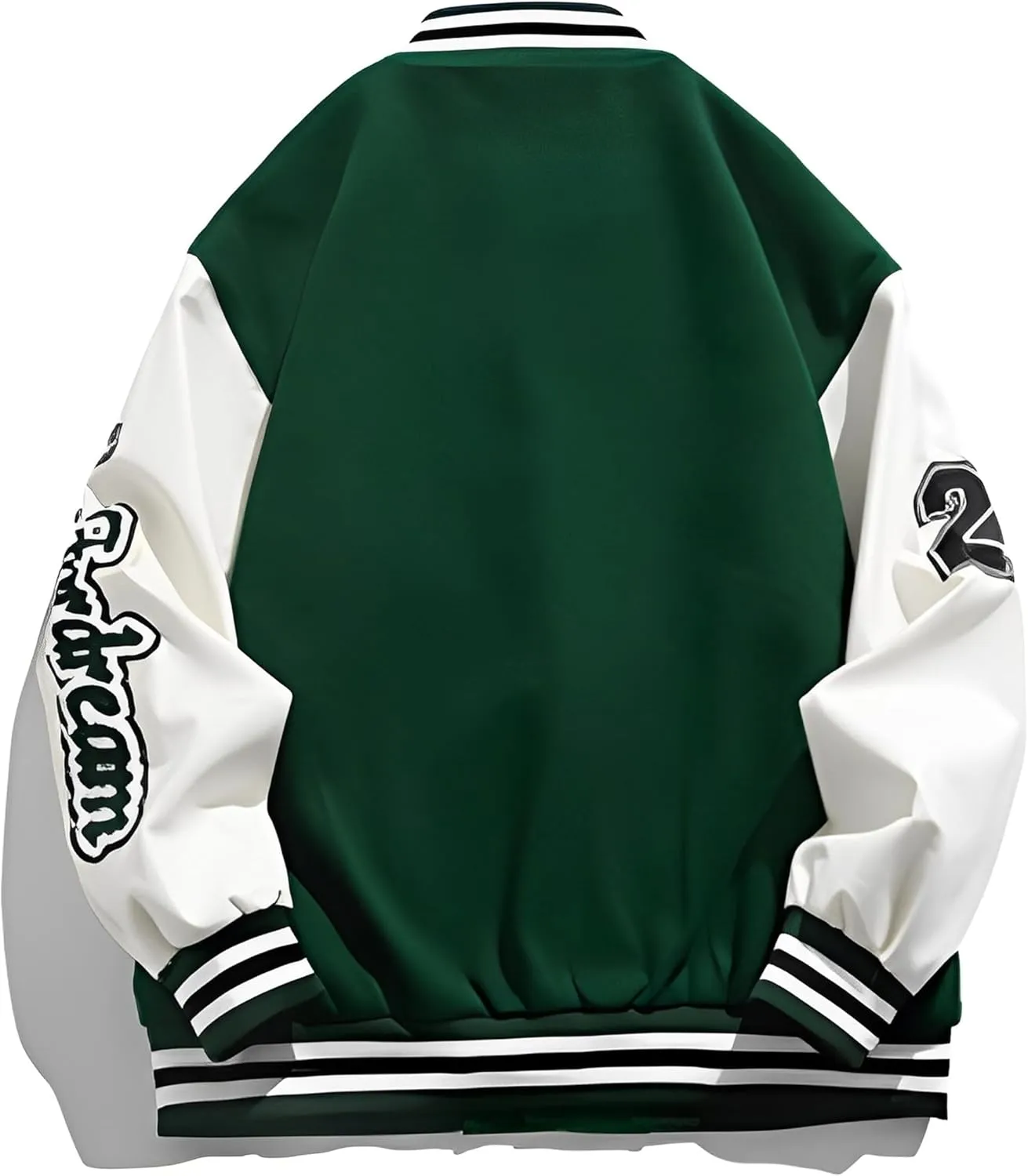 Mens Varsity Letterman Jackets: Vintage Streetwear Baseball Bomber Jacket for Men Women Casual Leather Sleeves Coat