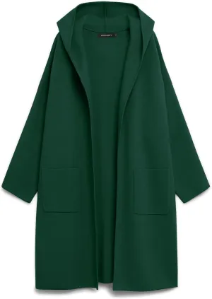 MEROKEETY Long Hooded Cardigan Sweaters for Women Oversized Open Front Coatigan Lady Jacket Coat Pockets