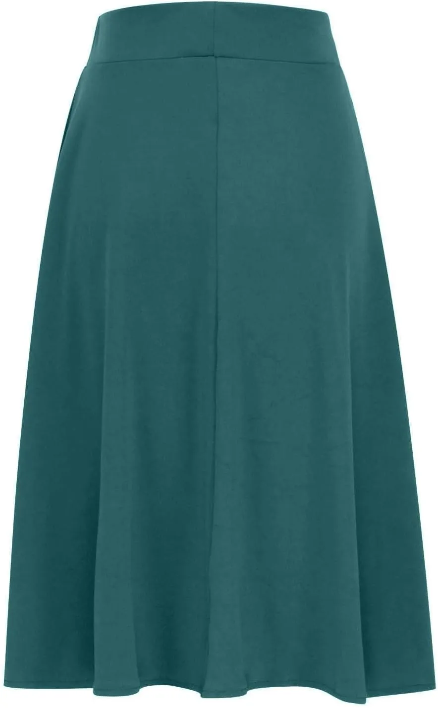 Midi Skirts for Women Elegant High Waisted Knee Skirts Spring Summer Hip-Wrapped Skirt Solid Color A-Line Skirts