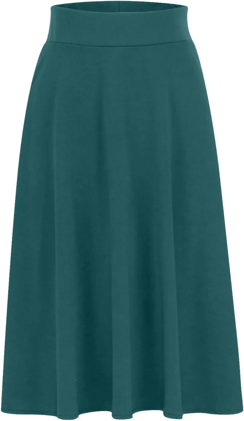 Midi Skirts for Women Elegant High Waisted Knee Skirts Spring Summer Hip-Wrapped Skirt Solid Color A-Line Skirts