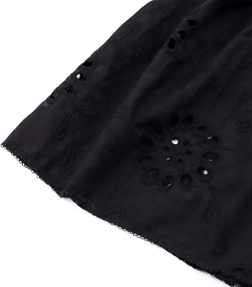 MISSACTIVER Women Twist Knot Knit Bandeau Tube Top Embroidery Strapless Off Shoulder Backless Hollow Crop Tank Corset Top