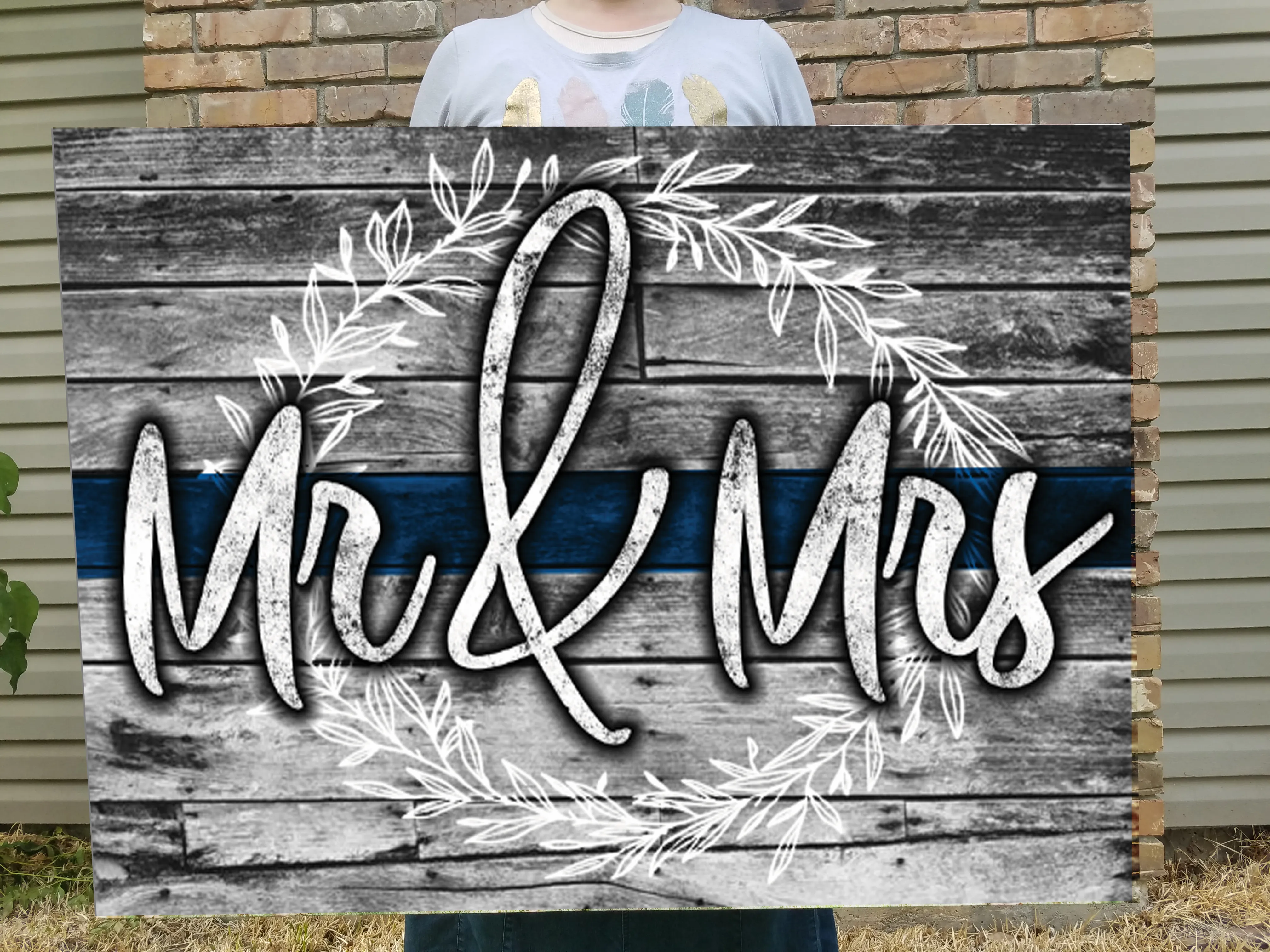 Mr & Mrs Thin Blue Line Canvas