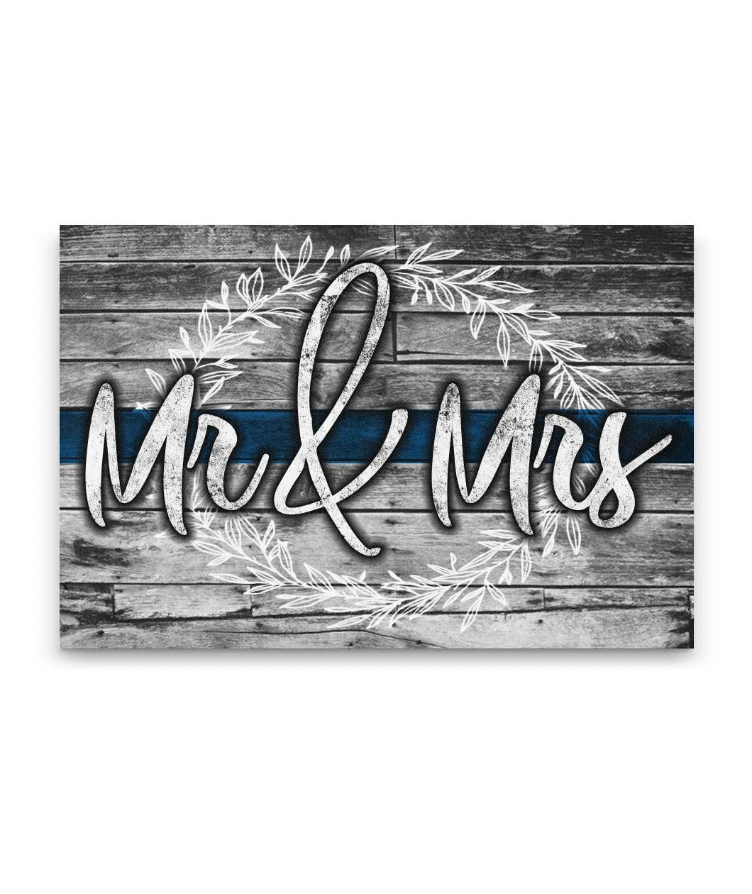 Mr & Mrs Thin Blue Line Canvas