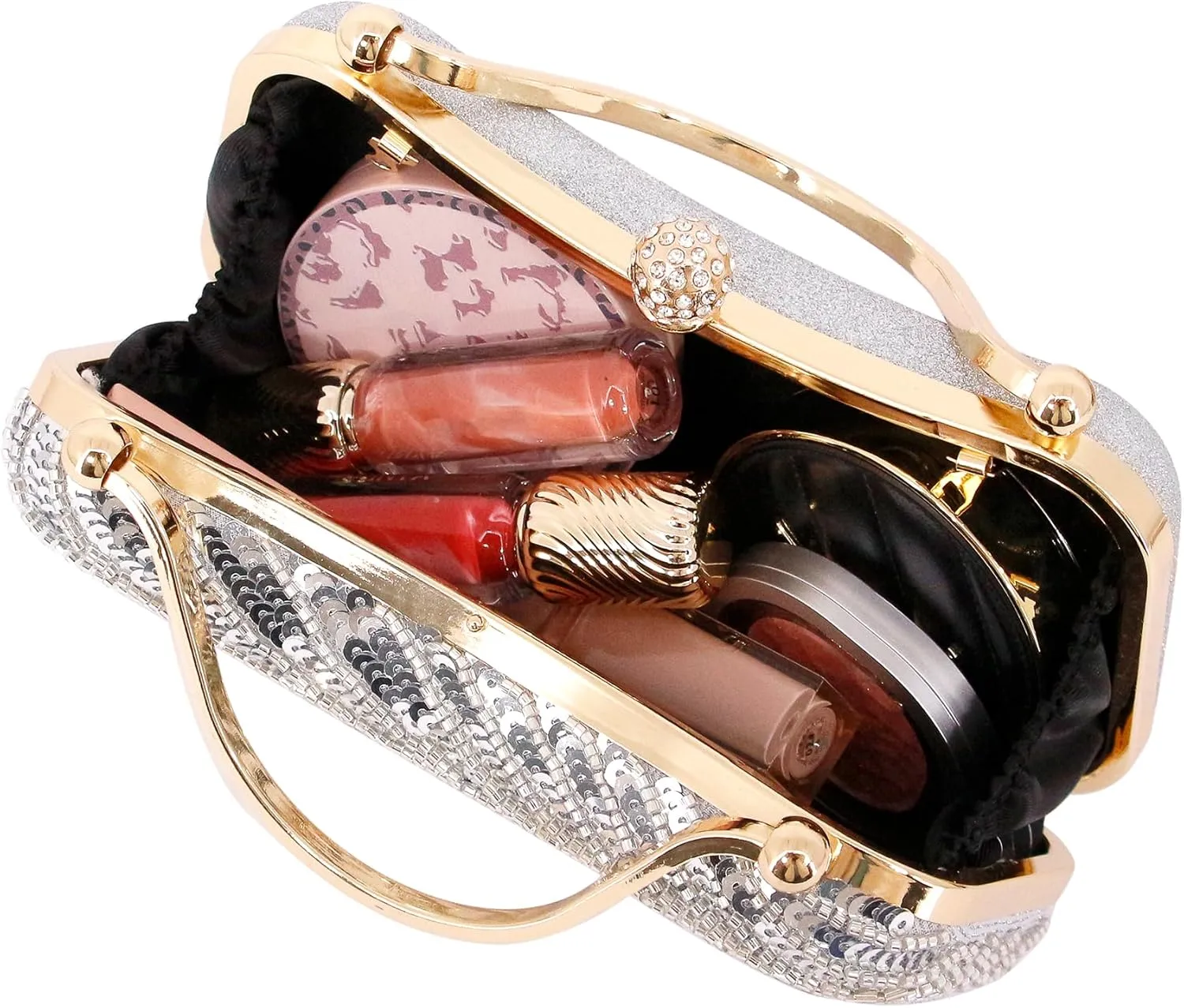 Naimo Womens Sequin Evening Bag Peacock Clutch Handbag Sparkly Beaded Bag Wedding Party Purse