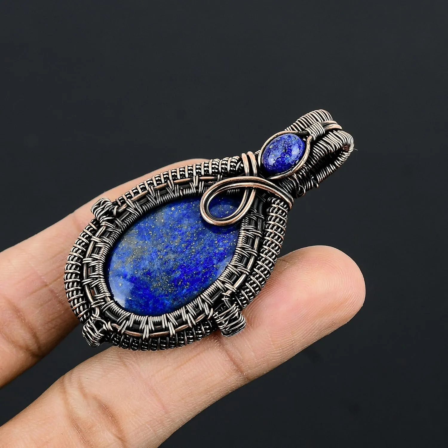 Natural Gemstone Pendant Copper Wire Wrapped Jewelry Necklace