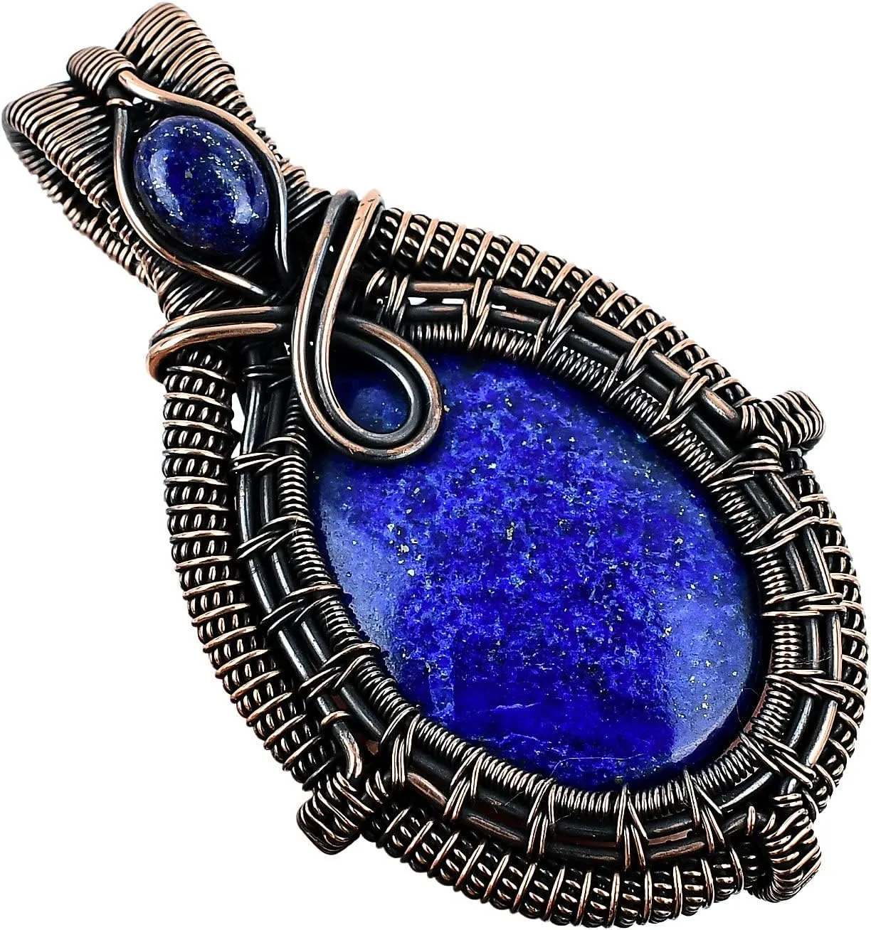 Natural Gemstone Pendant Copper Wire Wrapped Jewelry Necklace