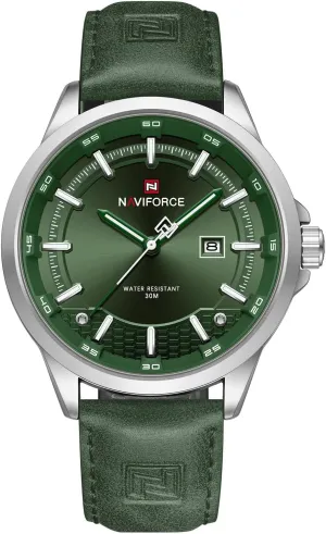 NAVIFORCE Mens Minimalist Waterproof Quartz Leather Strap Watches with Auto Date