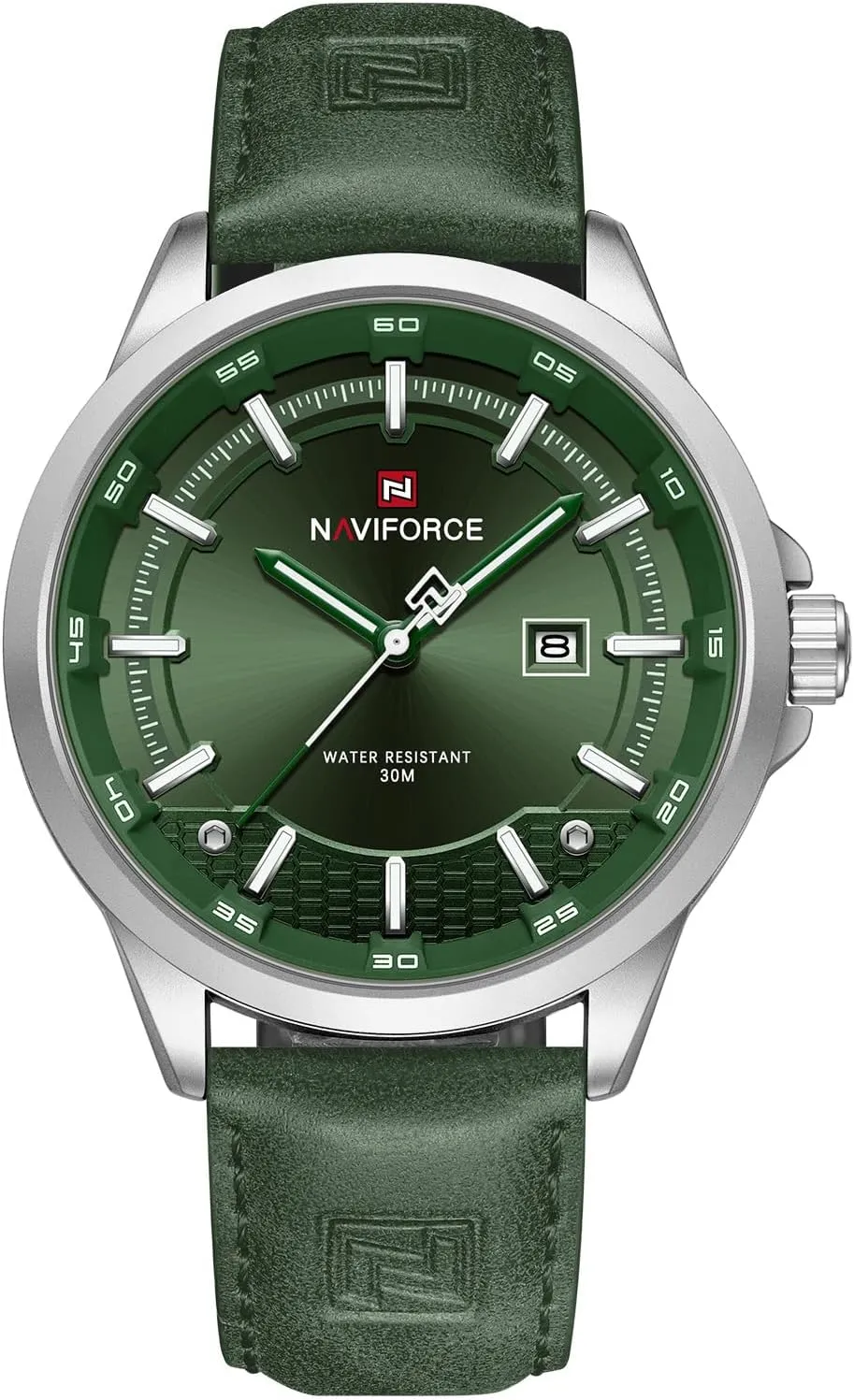 NAVIFORCE Mens Minimalist Waterproof Quartz Leather Strap Watches with Auto Date