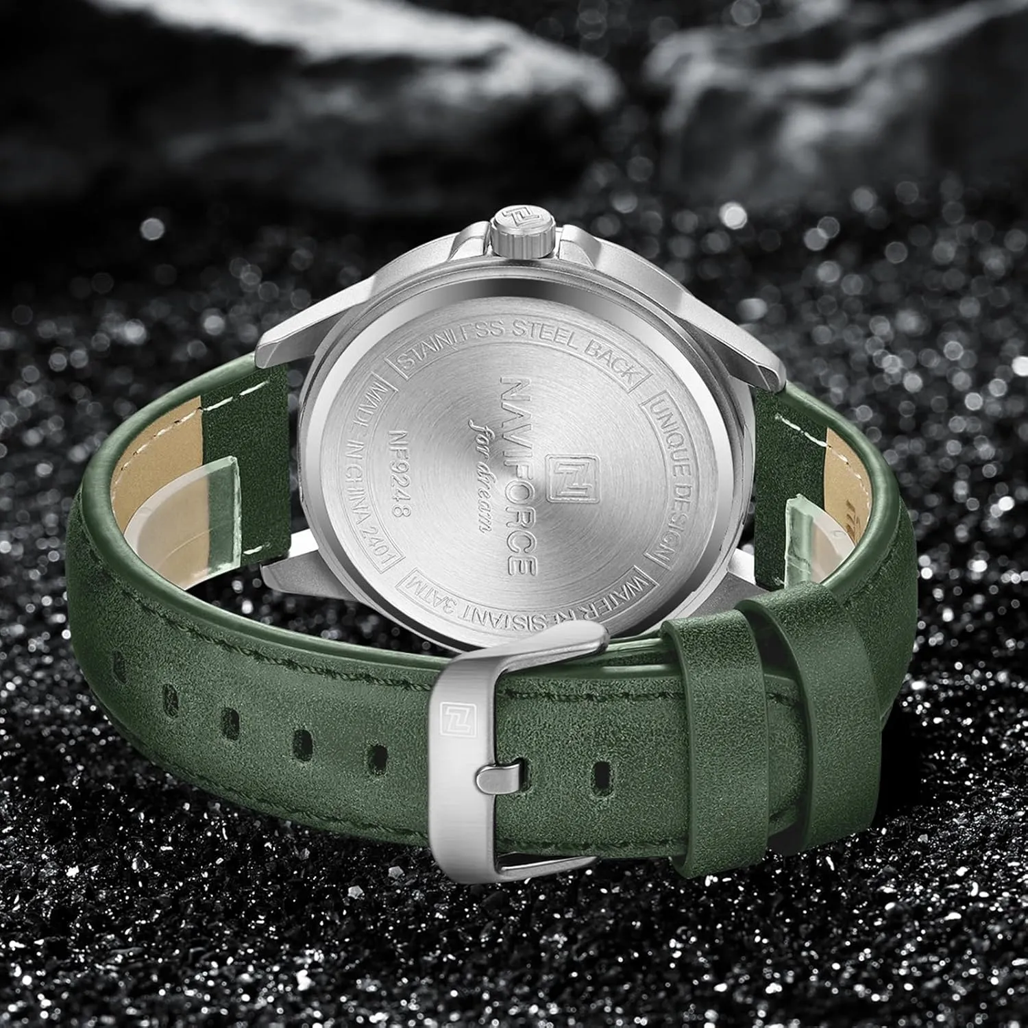 NAVIFORCE Mens Minimalist Waterproof Quartz Leather Strap Watches with Auto Date
