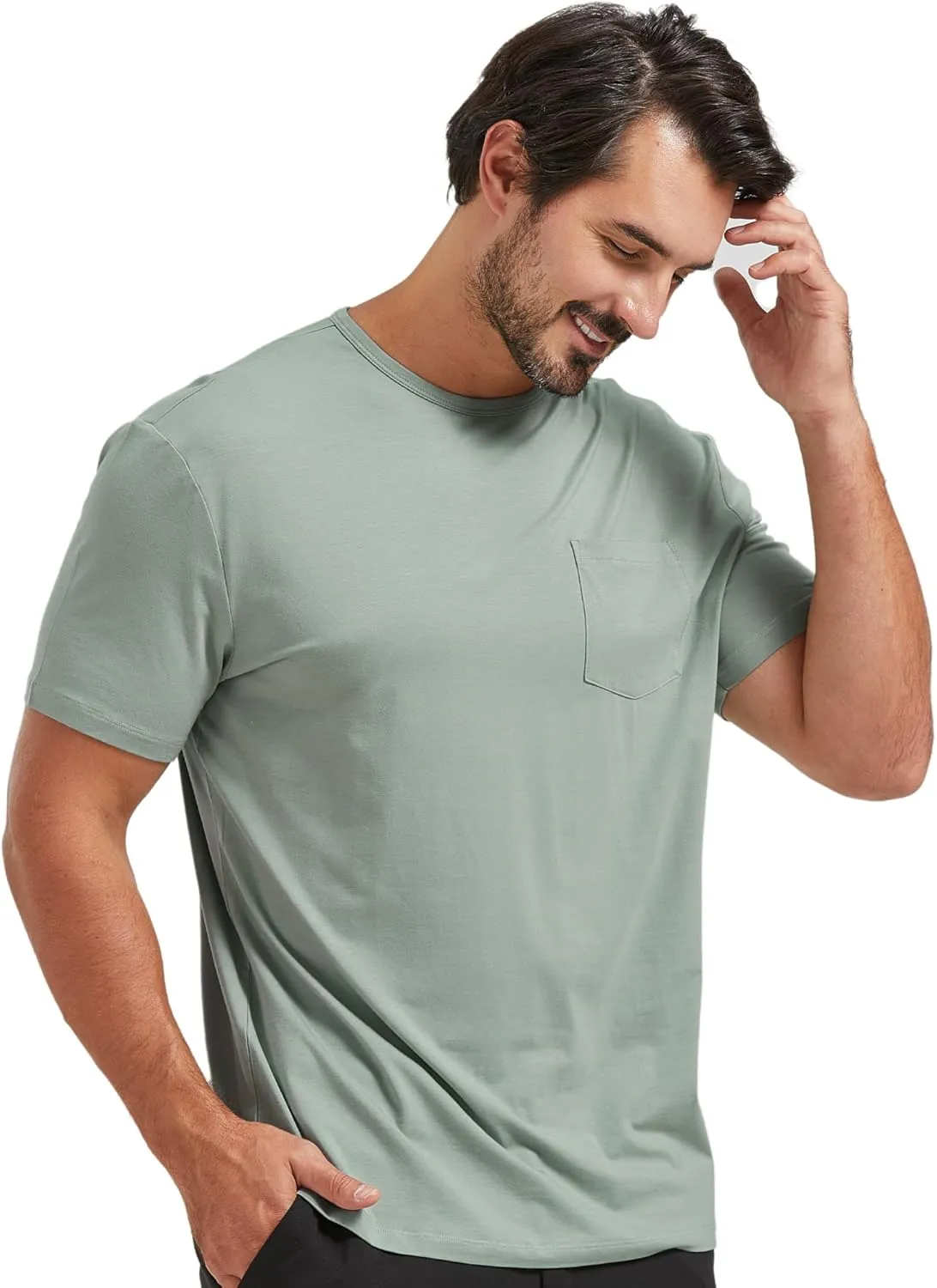 netdraw Men's Ultra Soft Bamboo Viscose Pocket T-Shirt Classic Fit Lightweight Cooling Short Sleeve Casual Basic Shirt