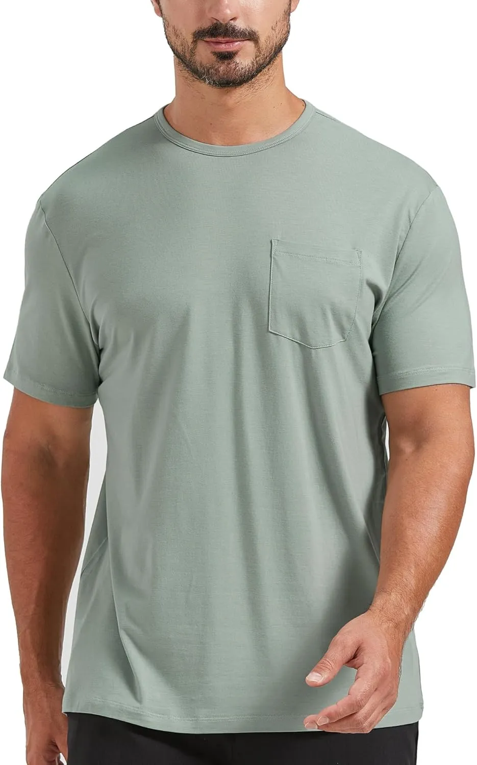 netdraw Men's Ultra Soft Bamboo Viscose Pocket T-Shirt Classic Fit Lightweight Cooling Short Sleeve Casual Basic Shirt