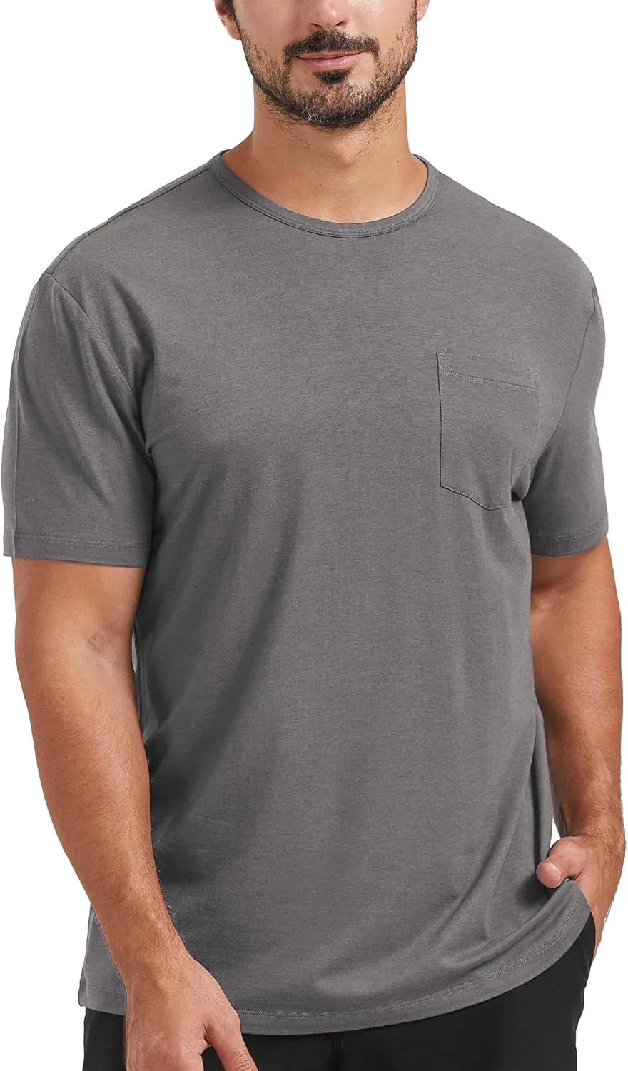 netdraw Men's Ultra Soft Bamboo Viscose Pocket T-Shirt Classic Fit Lightweight Cooling Short Sleeve Casual Basic Shirt