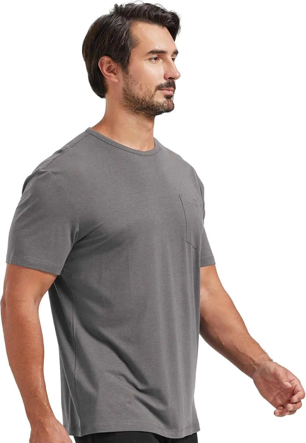 netdraw Men's Ultra Soft Bamboo Viscose Pocket T-Shirt Classic Fit Lightweight Cooling Short Sleeve Casual Basic Shirt