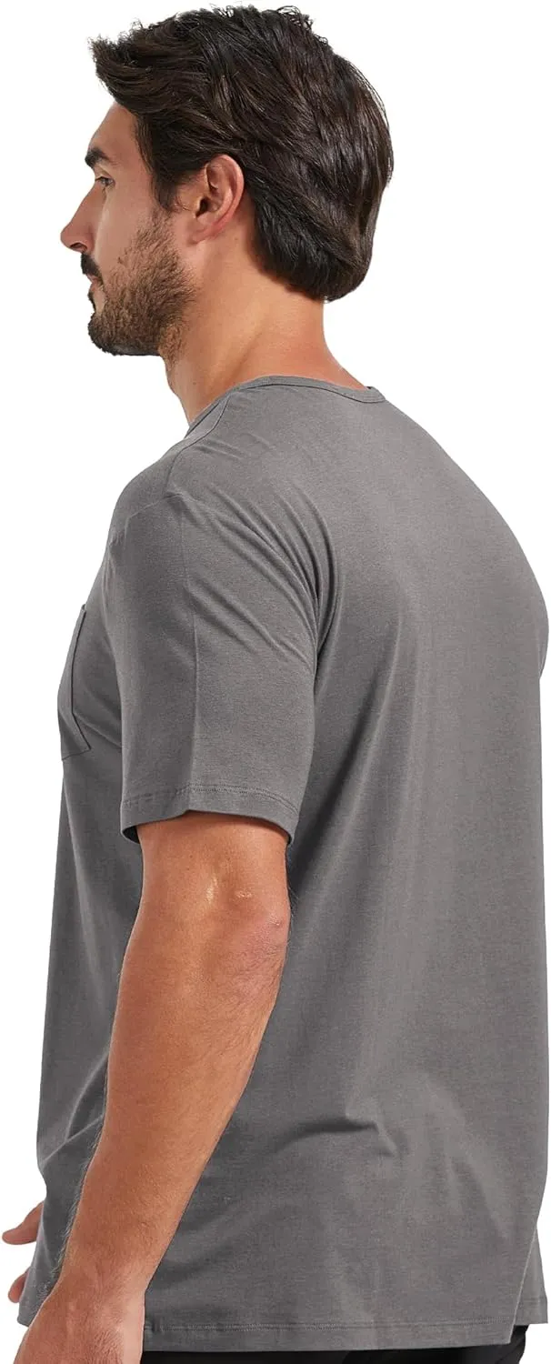 netdraw Men's Ultra Soft Bamboo Viscose Pocket T-Shirt Classic Fit Lightweight Cooling Short Sleeve Casual Basic Shirt