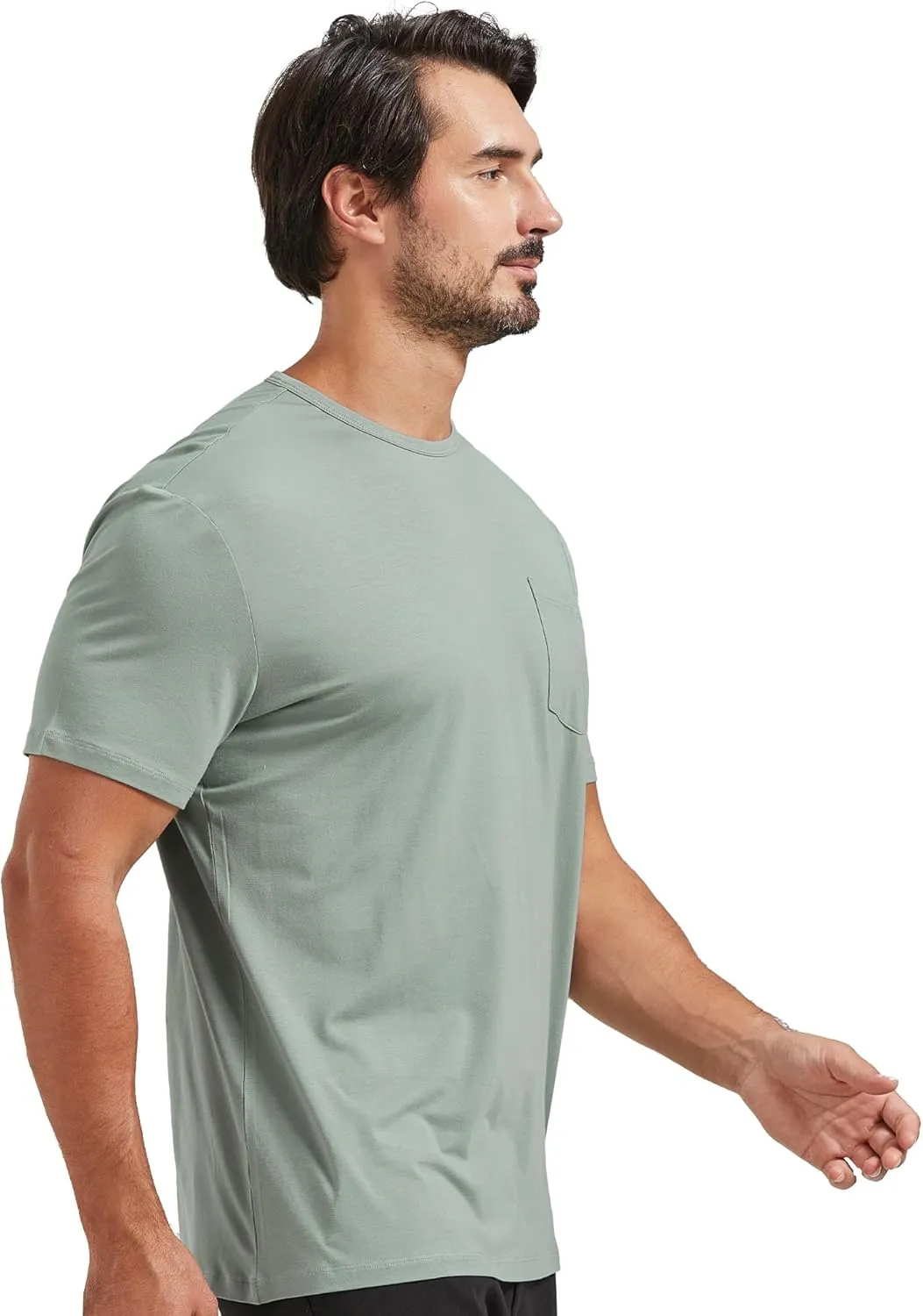 netdraw Men's Ultra Soft Bamboo Viscose Pocket T-Shirt Classic Fit Lightweight Cooling Short Sleeve Casual Basic Shirt