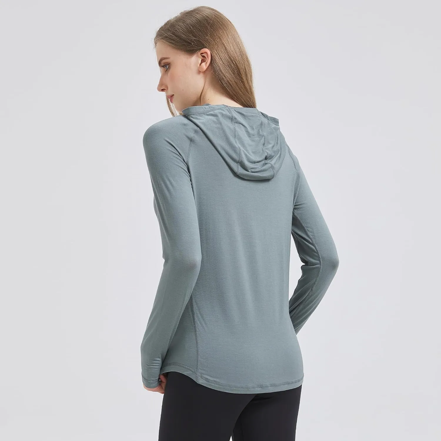 netdraw Women's Ultra-Soft Bamboo Viscose Hoodie UPF 50  Sun Protection Long Sleeve Shirt