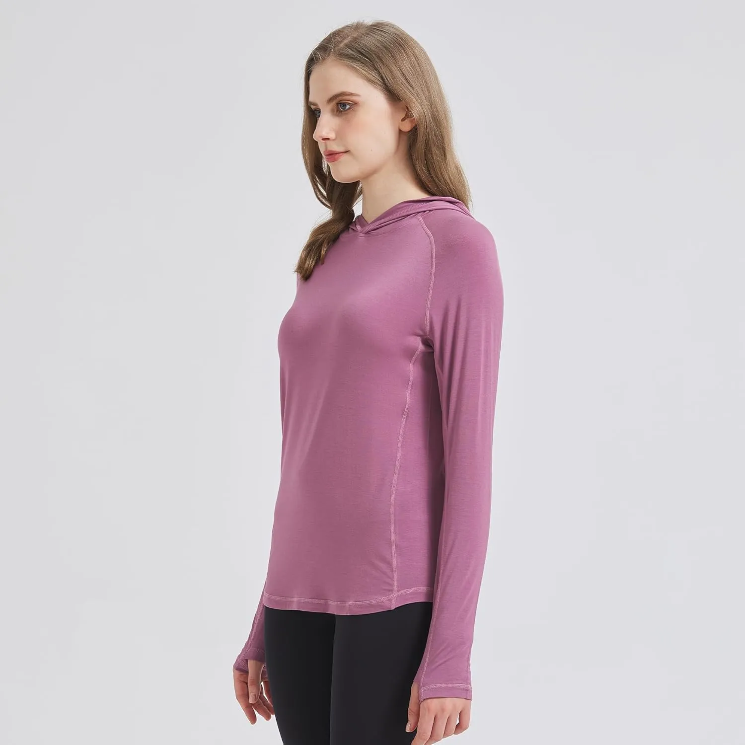netdraw Women's Ultra-Soft Bamboo Viscose Hoodie UPF 50  Sun Protection Long Sleeve Shirt