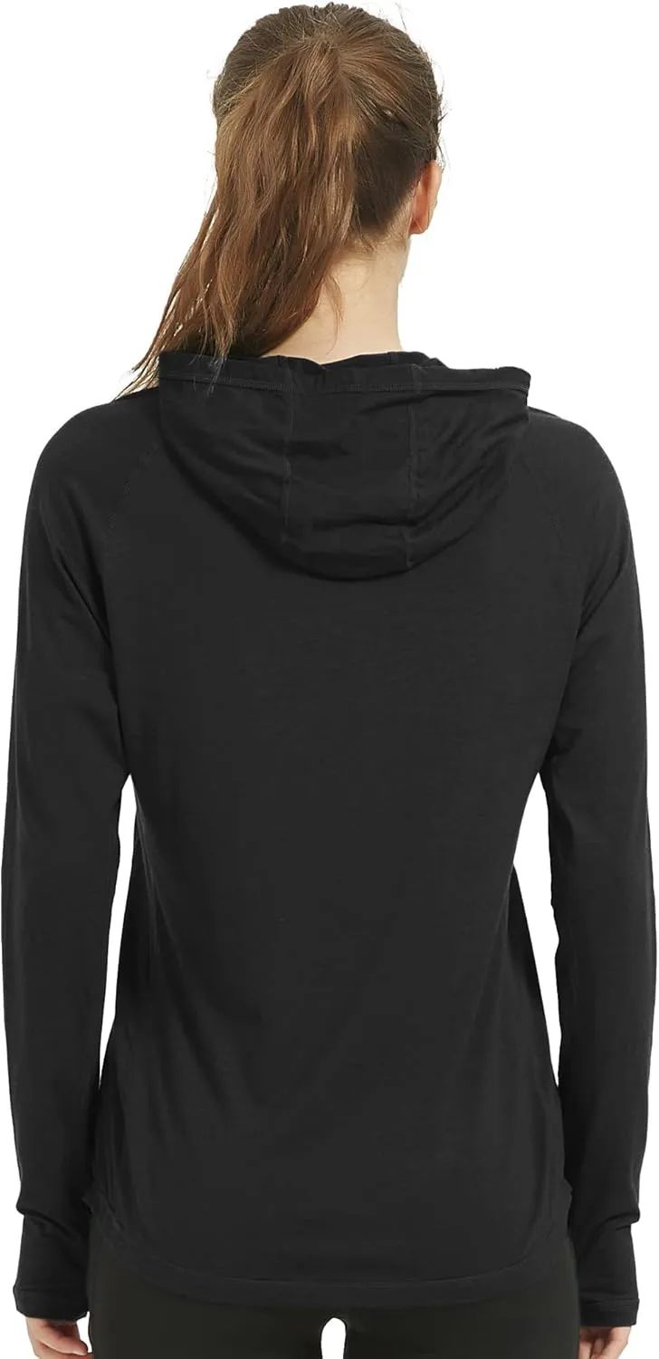 netdraw Women's Ultra-Soft Bamboo Viscose Hoodie UPF 50  Sun Protection Long Sleeve Shirt