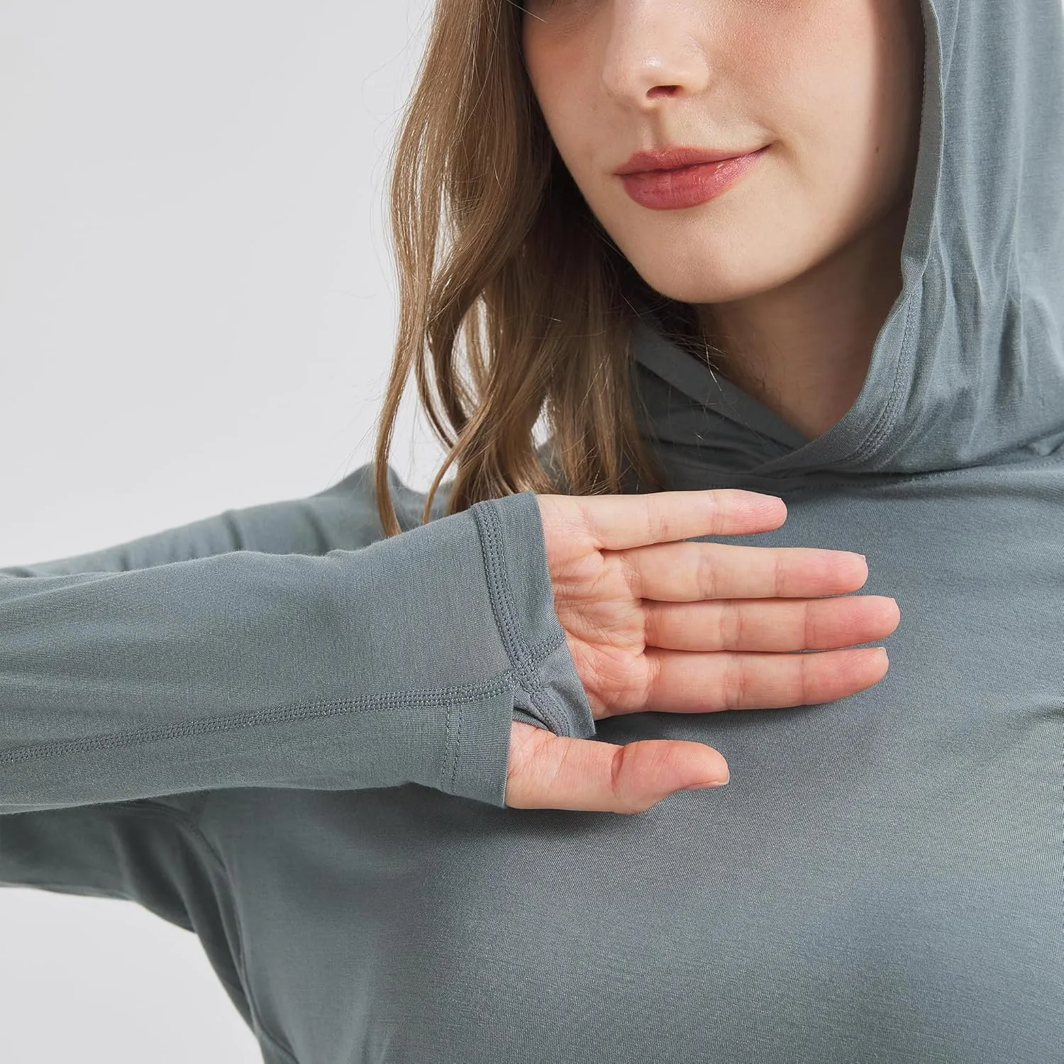 netdraw Women's Ultra-Soft Bamboo Viscose Hoodie UPF 50  Sun Protection Long Sleeve Shirt