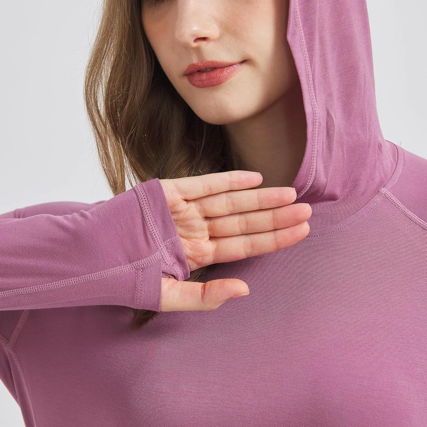 netdraw Women's Ultra-Soft Bamboo Viscose Hoodie UPF 50  Sun Protection Long Sleeve Shirt