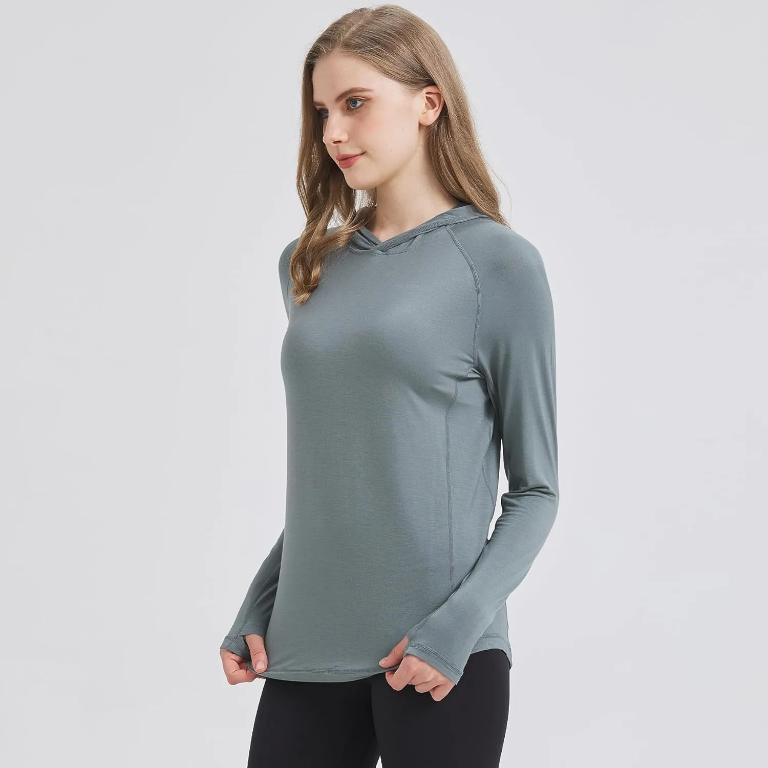 netdraw Women's Ultra-Soft Bamboo Viscose Hoodie UPF 50  Sun Protection Long Sleeve Shirt
