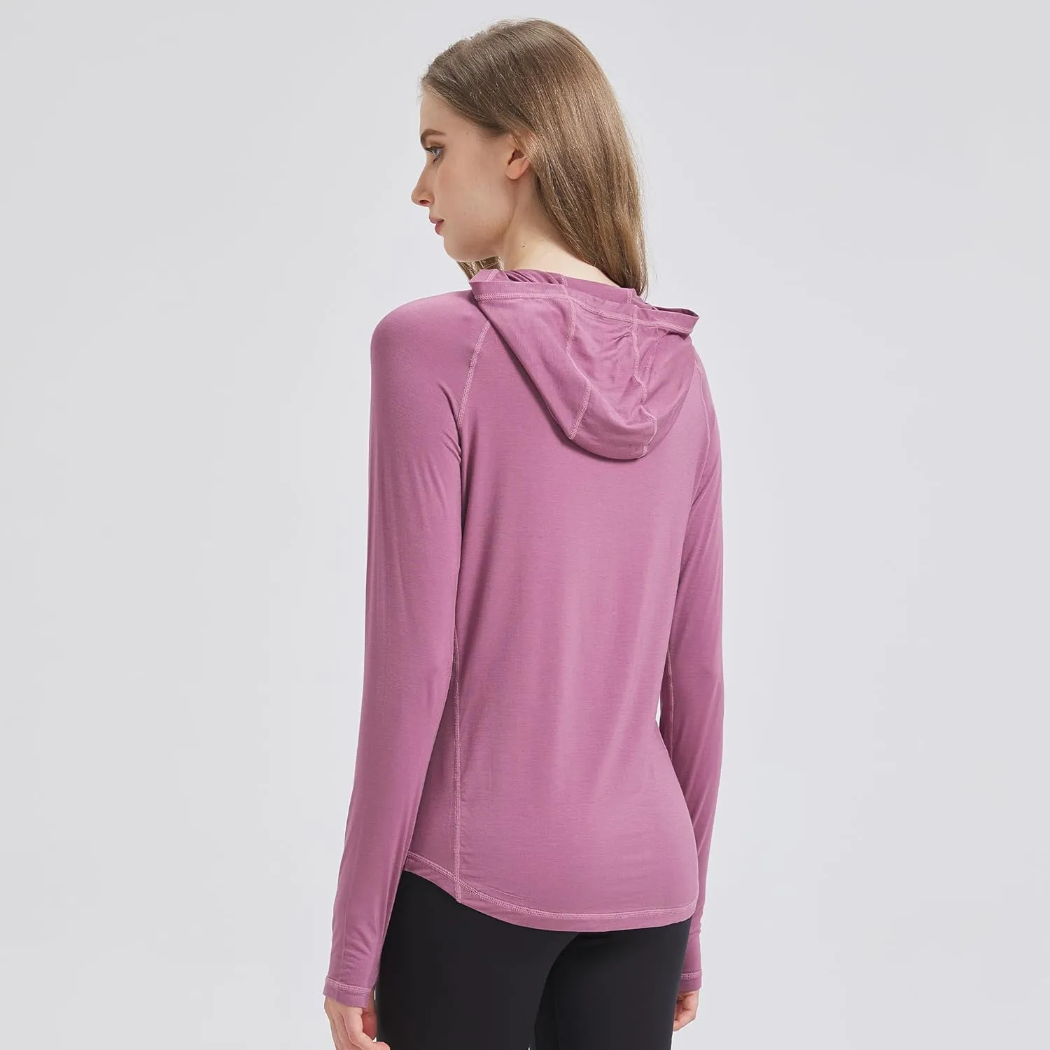 netdraw Women's Ultra-Soft Bamboo Viscose Hoodie UPF 50  Sun Protection Long Sleeve Shirt