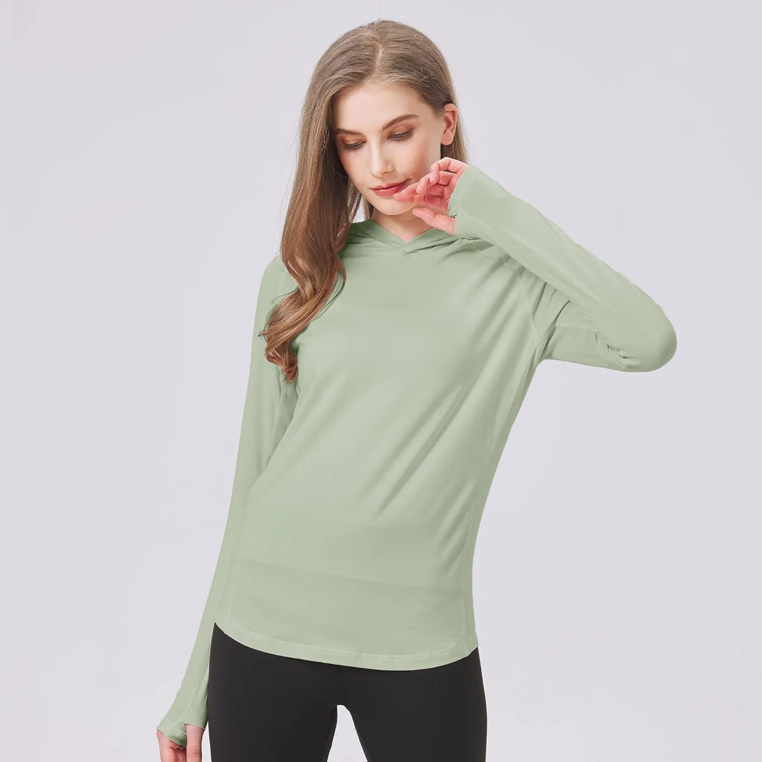 netdraw Women's Ultra-Soft Bamboo Viscose Hoodie UPF 50  Sun Protection Long Sleeve Shirt